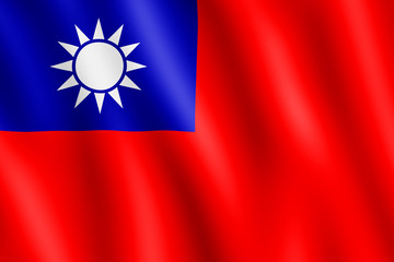 Flag of Taiwan waving in the wind