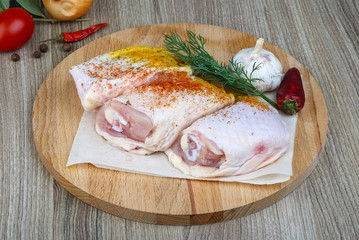 Raw chicken thights