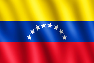 Flag of Venezuela waving in the wind