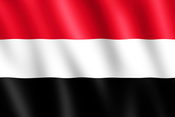 Flag of Yemen waving in the wind