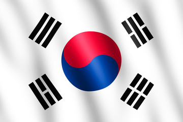 Flag of South Korea waving in the wind