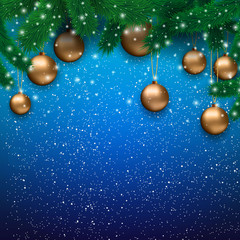 Fototapeta na wymiar Christmas background blue