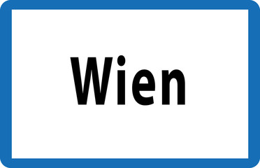 Austrian Road City Sign of Vienna Vector Illustration