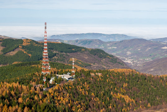 Panoramic view from the summit of mount Penice, in Italy