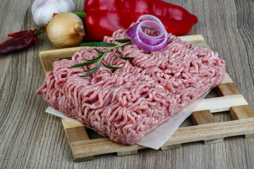 Raw minced pork meat