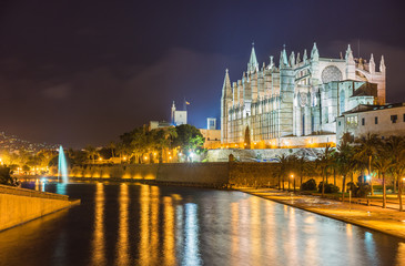 View of Cathedral of Palma de Majorca by night © vulcanus