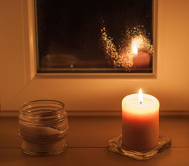 
a candle in the window
