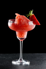 Fresh pureed strawberry margarita daiquiri cocktail © Visionsi