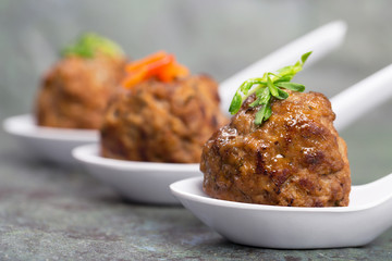 Row of Asian meatballs
