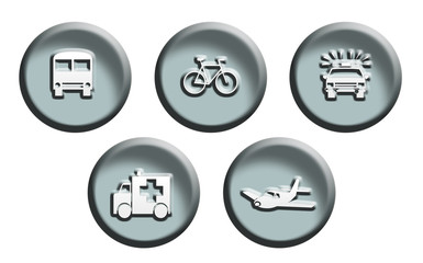 transport Icons. Buttons