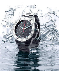 beautifull watch standing on water