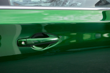 green car door handle