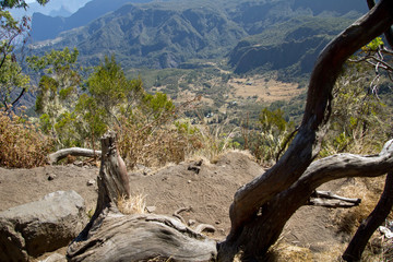 Beautiful view of the mountains of Reunion Island