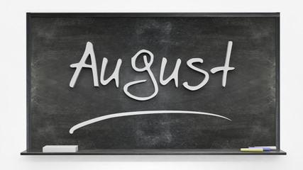 August written on blackboard