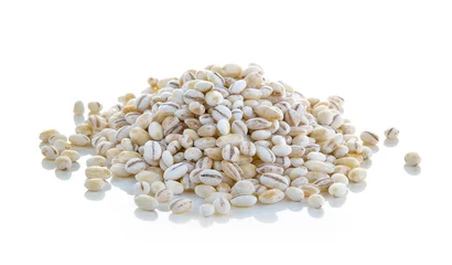 Foto op Canvas Barley Grains Isolated on White Background © sommai