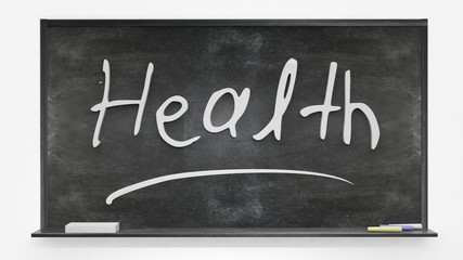 Health written on blackboard