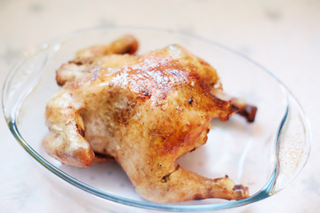 Homemade whole roasted chicken