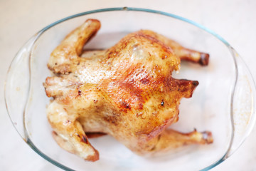 Homemade whole roasted chicken