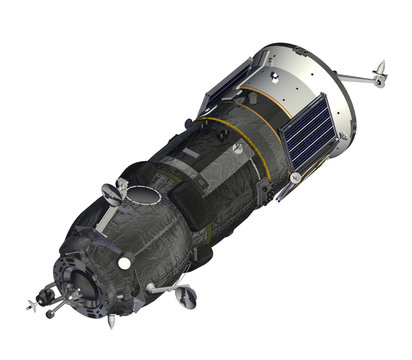 Cargo Spacecraft Closed Solar Panels