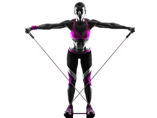 woman fitness resistance bands silhouette