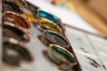 Artist's Old Brushes close-up