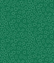 Vector seamless background of chemical formulas. Skeletal formula of the chemical.