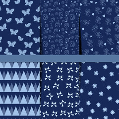 set of 6 backgrounds on a dark blue background