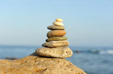 Stones in balance, zen meditation