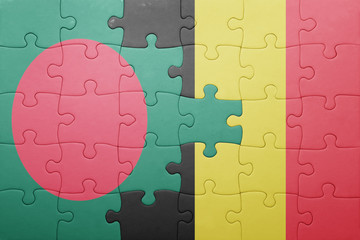 puzzle with the national flag of bangladesh and belgium
