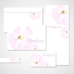 Vector card with pastel pink roses