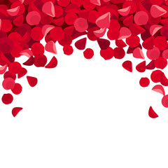 Vector background with red rose petals. 