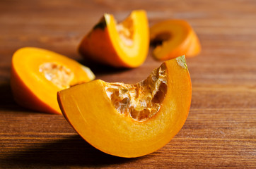 Pumpkin slices with seeds