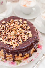 Chocolate and Hazelnut Crepe Cake