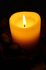 kerze, gelb, kerzenlicht, flamme