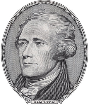 Alexander Hamilton Face On Ten Dollar Bill Isolated, 10 Usd, United States Money Closeup