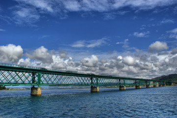 Eiffel bridge over Lima River in Viana do Castelo, Portugal