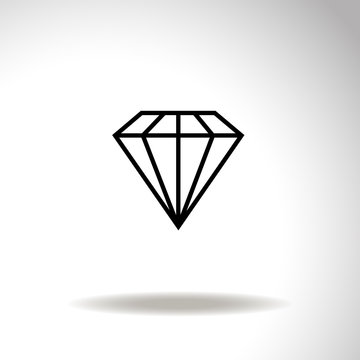 Diamond icon, vector illustration.