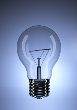 Light Bulb in front of backlit dark background