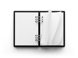 Blank White Paper Notepad isolated on white background