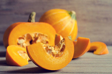 Pumpkin slices with seeds