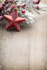 Fototapeta na wymiar Christmas decoration over wooden background.