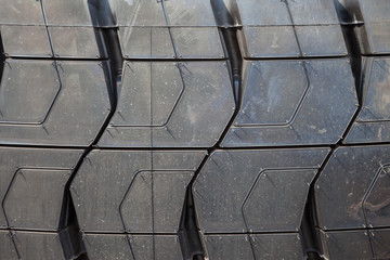 Truck car tires close up wheel profile structure background