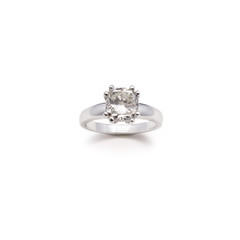 Cushion Cut Solitaire Diamond Wedding Ring