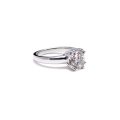 Cushion Cut Solitaire Diamond Wedding Ring