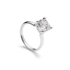 Cushion Cut Solitaire Diamond Wedding Ring