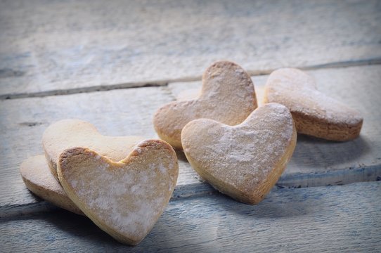 Several heart shaped cookies