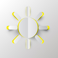 Sun Vector Paper Cut Illustration