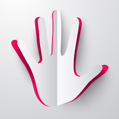 Paper Cut Vector Palm Hand Illustration