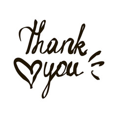 Thank You Lettering Illustration with a Heart