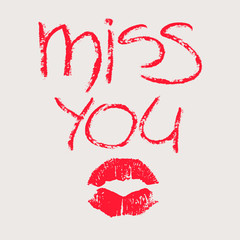 Conceptual illustration with imprint of lipstick.